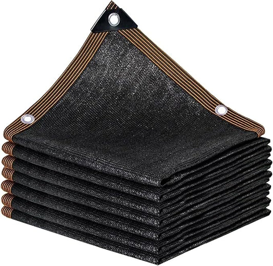 QLOFEI 60-70% Shade Cloth with Grommets, Sunblock Shade Sail Mesh Tarp for Plant Greenhouse, Easy to Hang Shade Cloth for Patio Kennel Chicken Coop Lawn Garden Shade Neting Cover, 10x14 FT