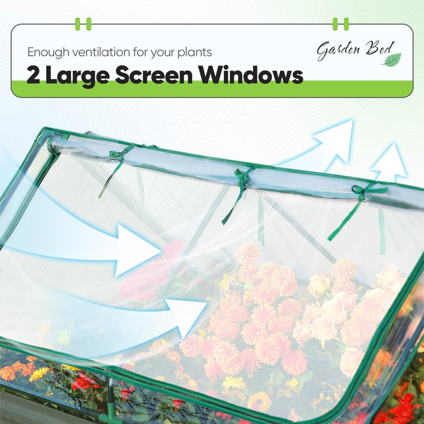 Quictent Raised Garden Bed Galvanized Raised Beds for Gardening Vegetables with Cover 6x3x2 ft Tall Metal Planter Box Outdoor Use (Clear)