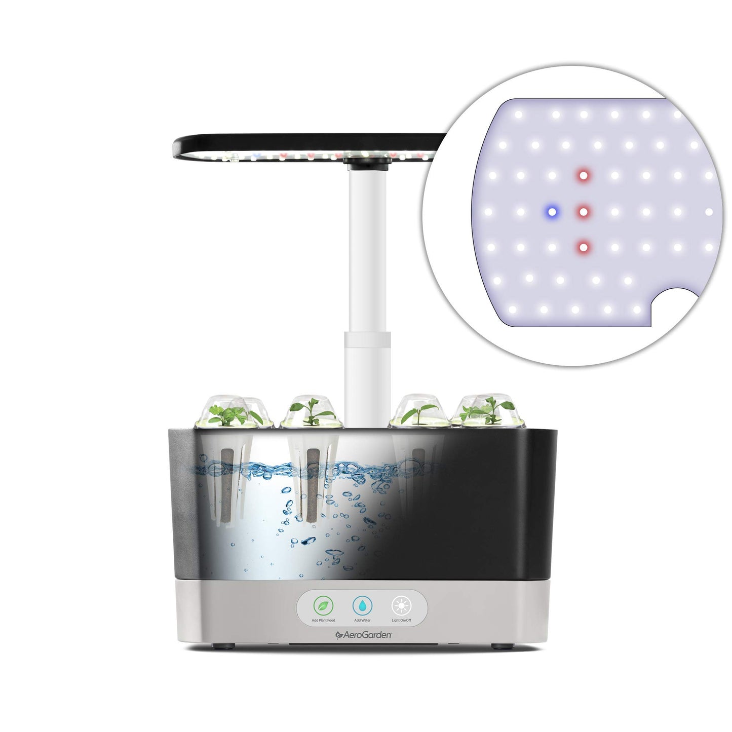 AeroGarden Harvest Indoor Garden Hydroponic System with LED Grow Light and Herb Kit, Holds up to 6 Pods, Black