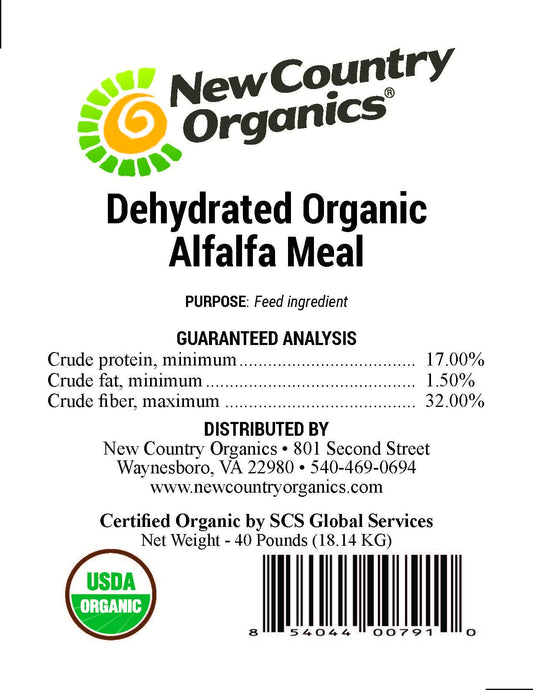 New Country Organics Alfalfa Meal Plant Fertilizer & Feed Supplement - Certified Organic & Non-GMO - Feed Grade - Suitable As Organic Feed Supplement & Organic Fertilizer - 50 Lbs