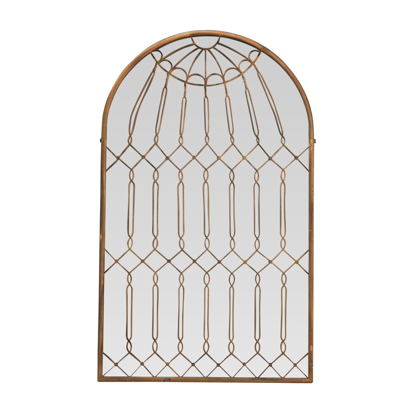 Creative Co-Op Arched Mirror with Iron Cage Design