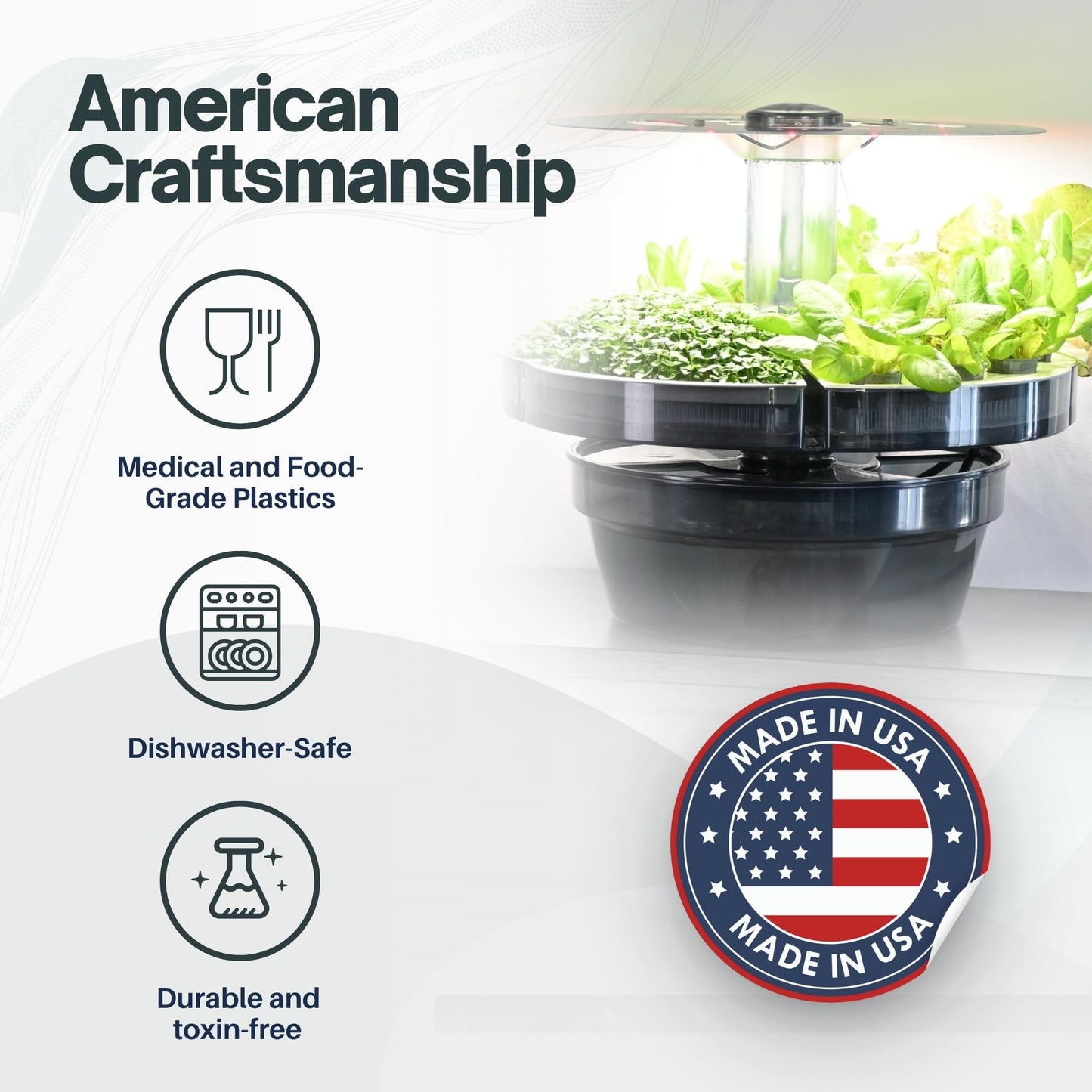 AQUATREE ATL1 Hydroponic Growing System Kit Garden Indoor Tabletop Garden Planter Tower with Self Watering & LED Light - Hydroponic Microgreens, Lettuce, Herbs, Sprouts in Your Home & Kitchen