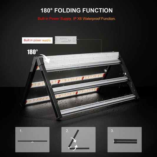 TMLAPY 720W Led Grow Light, Full Spectrum Grow Lights for Indoor Plants with Daisy Chain, Plant Lights for Indoor Growing, Plant Grow Lights Indoor for 5x6 Grow Gent Greenhouse, Foldable and Dimmable