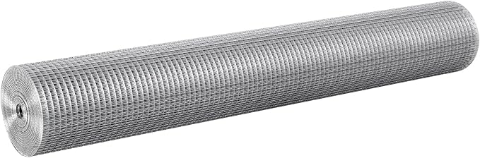 VEVOR Hardware Cloth, 1/2 inch 48in x 50 ft 19 Gauge, Hot Dipped Galvanized Wire Mesh Roll, Chicken Wire Fencing, Wire Mesh for Rabbit Cages, Garden, Small Rodents
