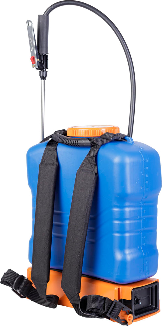 Jacto SB-16 Battery Backpack Sprayer – Lightweight 4-Gallon Tank, Long-Lasting Lithium-Ion Battery, Adjustable Nozzle, and 3-Year Warranty