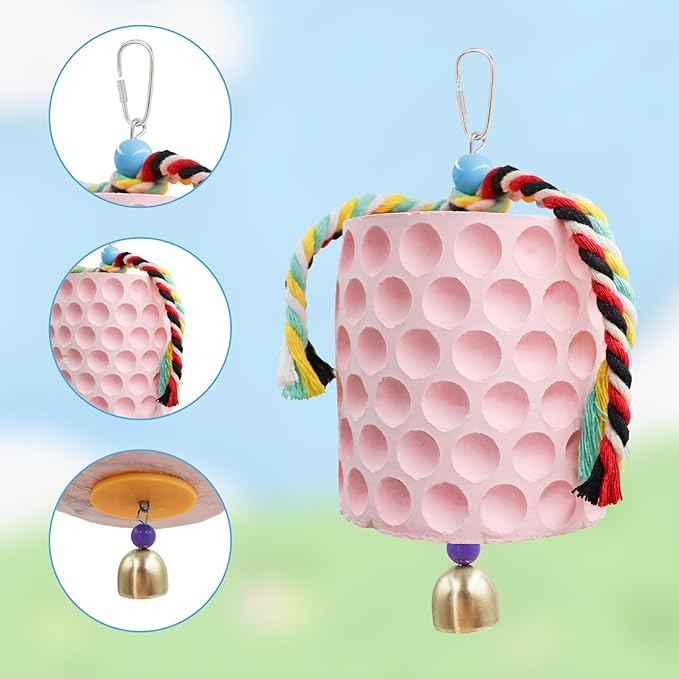 Chicken Coop Accessories, Chicken Beak Grinding Calcium Stone with Bell, Chicken Toys for Coop, Enrichment Toys for Hens, Ducks, Geese, Turkeys, Poultry