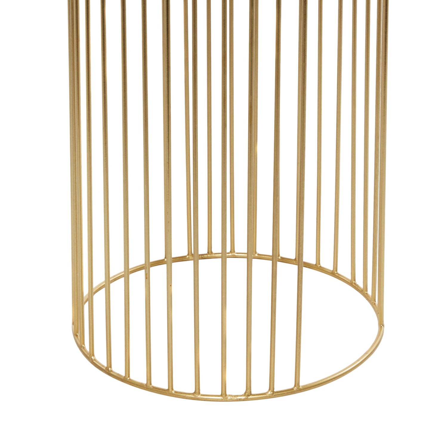Deco 79 Metal Indoor Outdoor Planter Deep Recessed Dome Large Planter Pot with Elevated Caged Stand, Set of 3 Planters 24", 20", 16"H, Gold