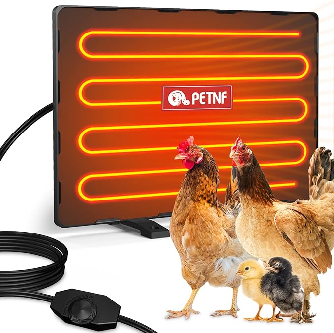 PETNF Chicken Coop Heater 140 Watts Radiant Heat Chicken Heater Energy Efficient Design Safer Than Brooder Lamps Heater for Chicken Coop, Heating Wire UL-Compliant Two Ways to Use, 11.81''x15.74''