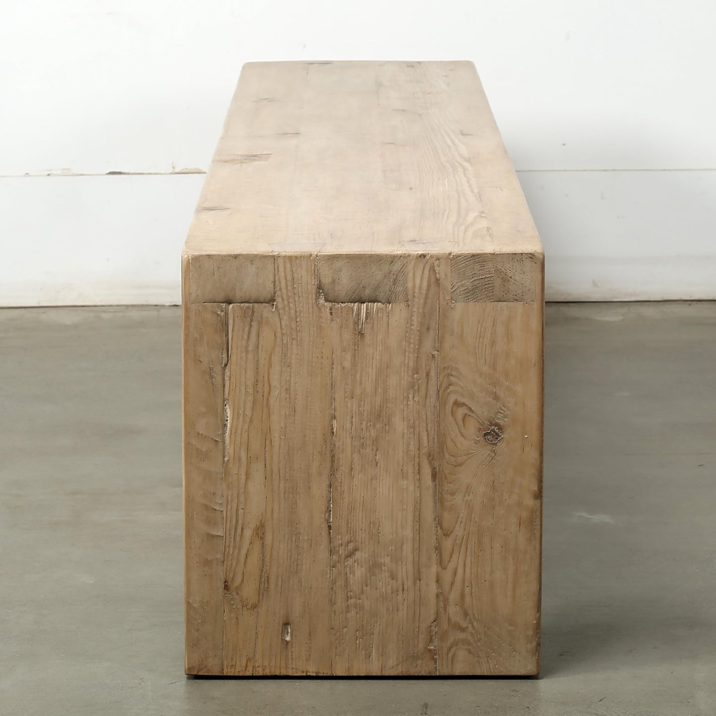 Artissance 70 Inches Waterfall Bench Reclaimed Pinewood Whitewash