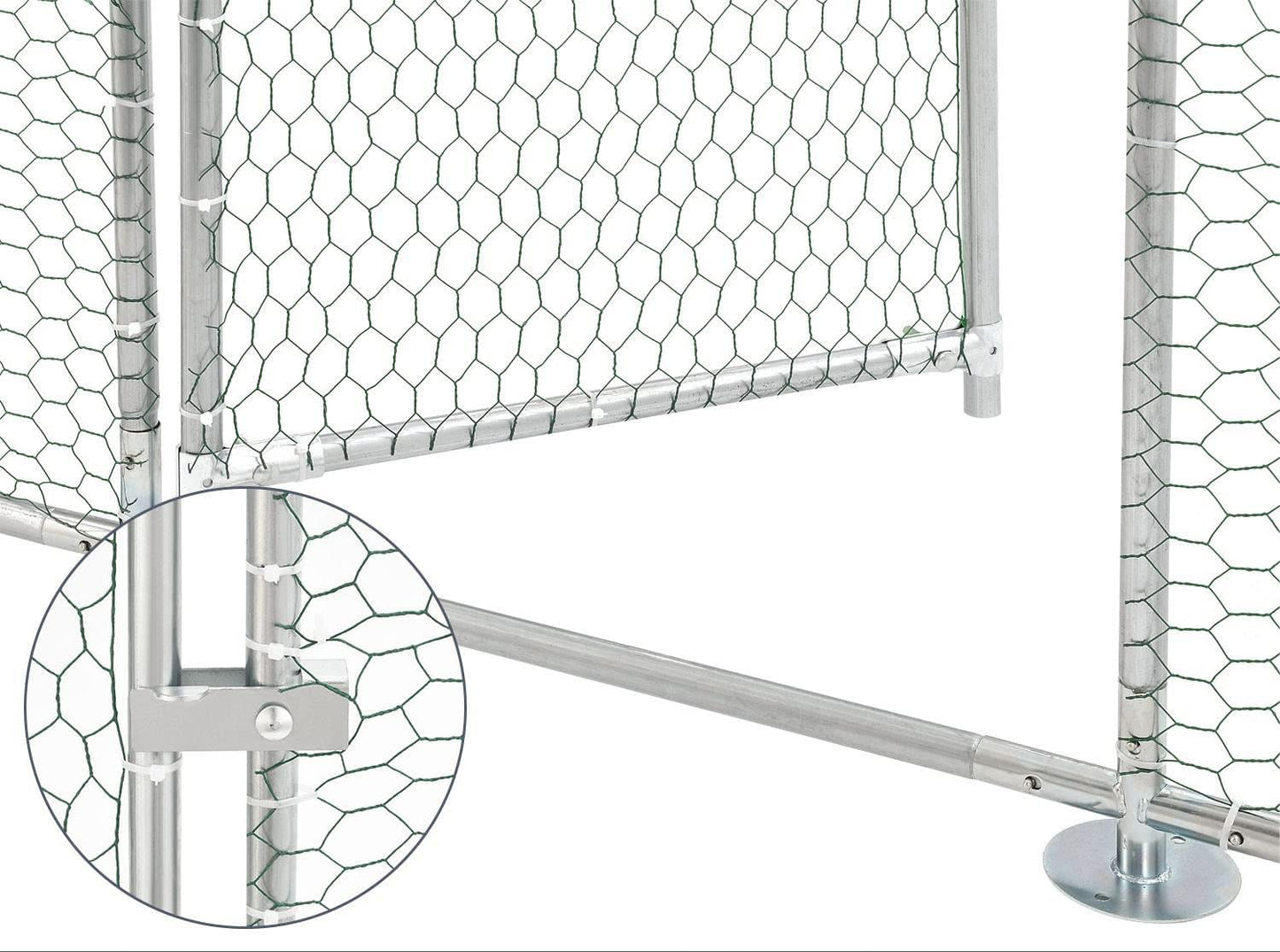 Acosure Large Metal Chicken Coop Plastic-Dipped Hexagonal Galvanized Wire Net Cage,W/Removable Waterproof & Anti-Ultraviolet PE Cover,Duck Rabbit Sheep Outdoor House(10' L x 20' W x 6.56' H)