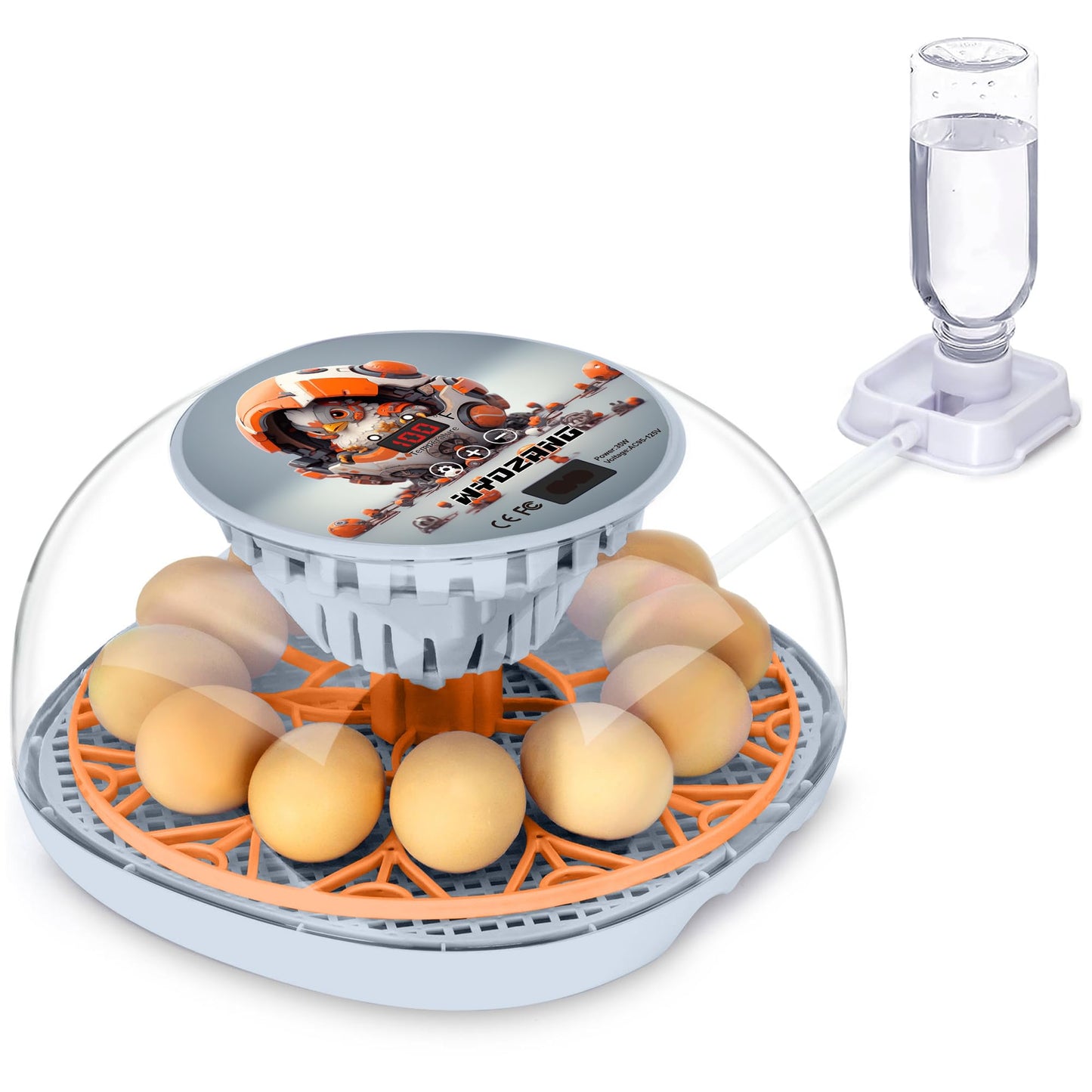 WYD2ANG Smart Chicken Incubators for Hatching Eggs with Automatic Turner Small Poultry Duck Quail 12 Egg Incubator Temperature Control Display Hatcher Machine (Mechachick, ℉)