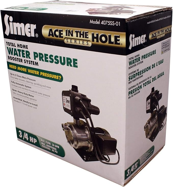 Simer 4075SS-01 3/4 HP Pressure Booster Pump