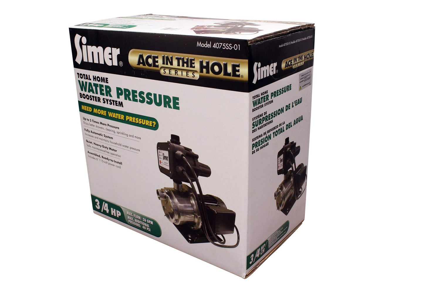 Simer 4075SS-01 3/4 HP Pressure Booster Pump