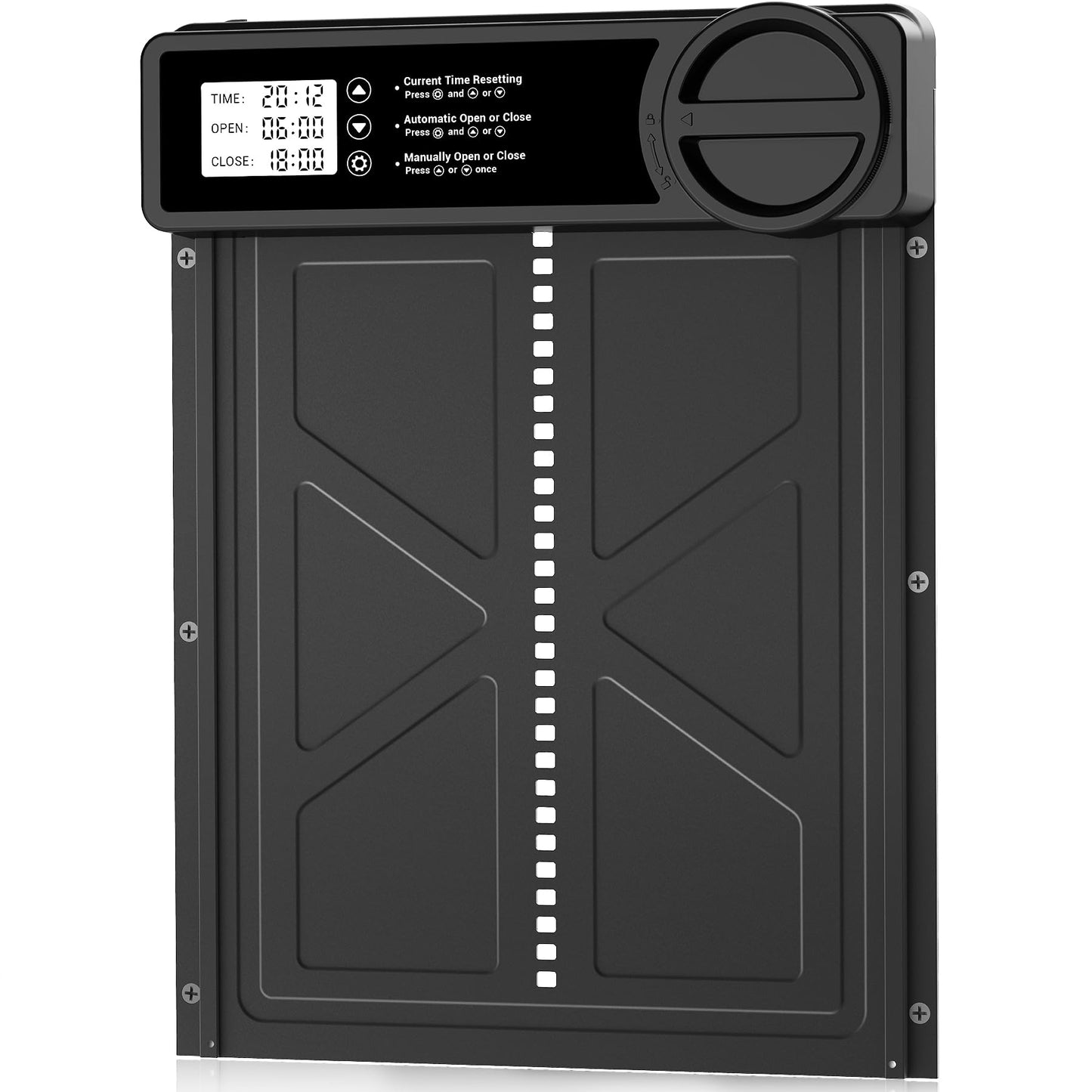 INNOLAND Automatic Chicken Coop Door - Large with Manual & Timer Mode, Automatic Chicken Door | Aluminum Alloy | Anti-Pinch | Large Programmable LCD Screen, Chicken Coop Door with Low Battery Warning