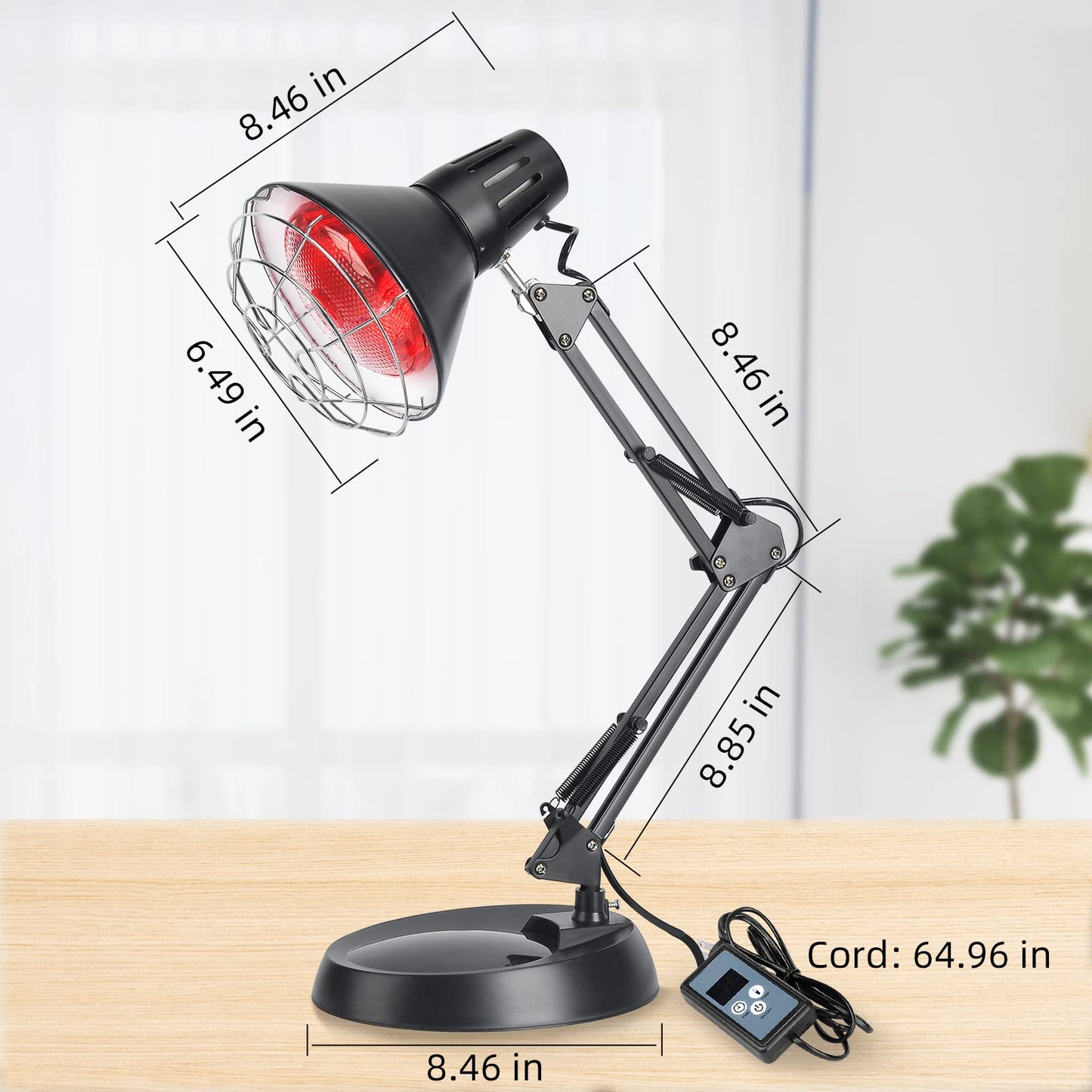 Okyna Infrared Red Light Therapy with Sturdy Base, Heat Lamp Device with 150W Bulb, Adjustable Near Infrared Light Heat Lamp Set for Body Neck Shoulder Joints Back Pain Relief