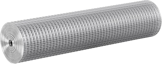 VEVOR Hardware Cloth, 1/2 inch 24in x 25 ft 19 Gauge, Hot Dipped Galvanized Wire Mesh Roll, Chicken Wire Fencing, Wire Mesh for Rabbit Cages, Garden, Small Rodents