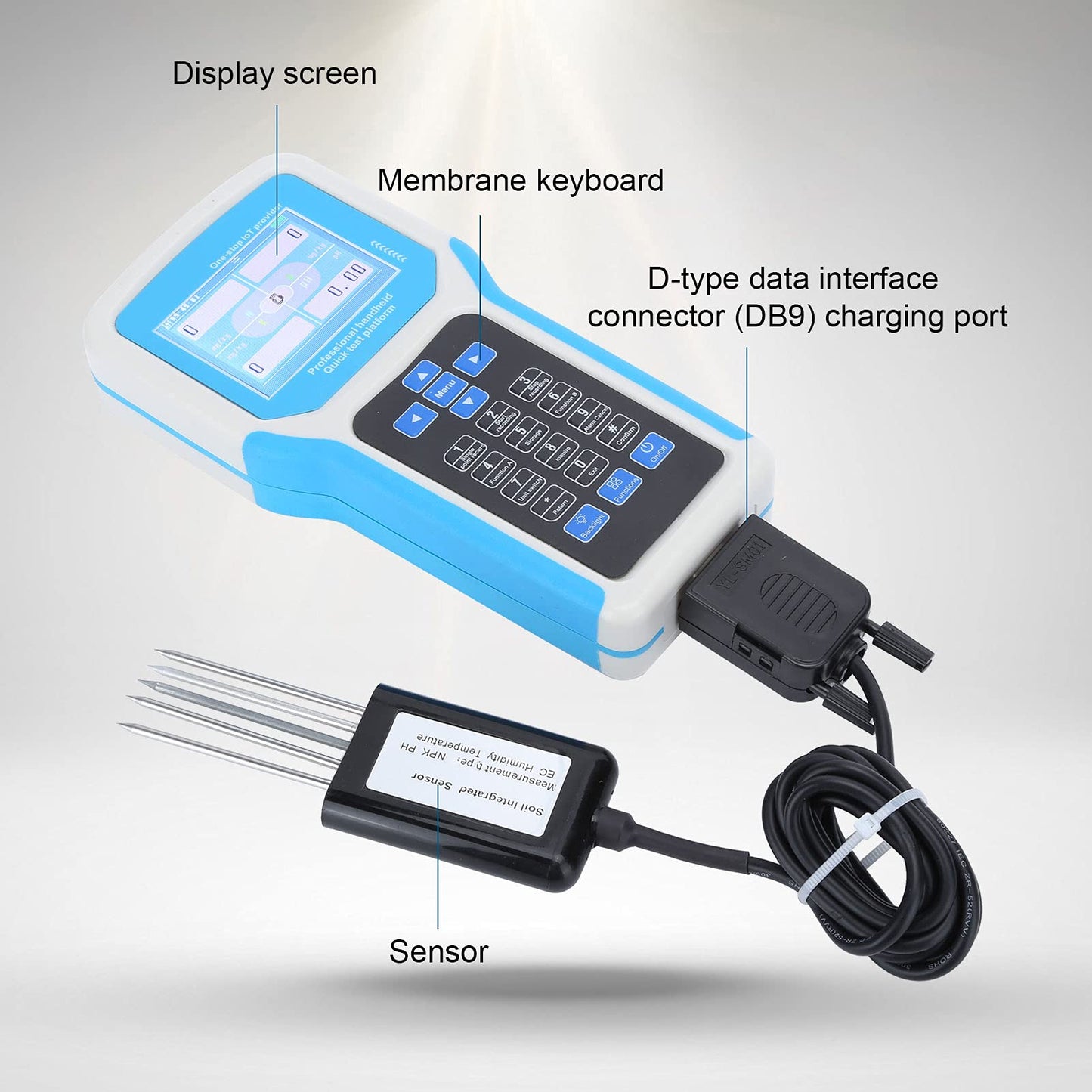 Fdit Soil Tester 240V Intelligent Npk English Version Handheld Phnitrogen Soil Detector for Soil Test Kits