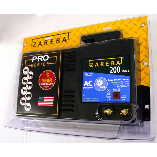 Zareba EAC200M-Z 200-Mile AC-Powered Low-Impedance Electric Fence Charger,Black