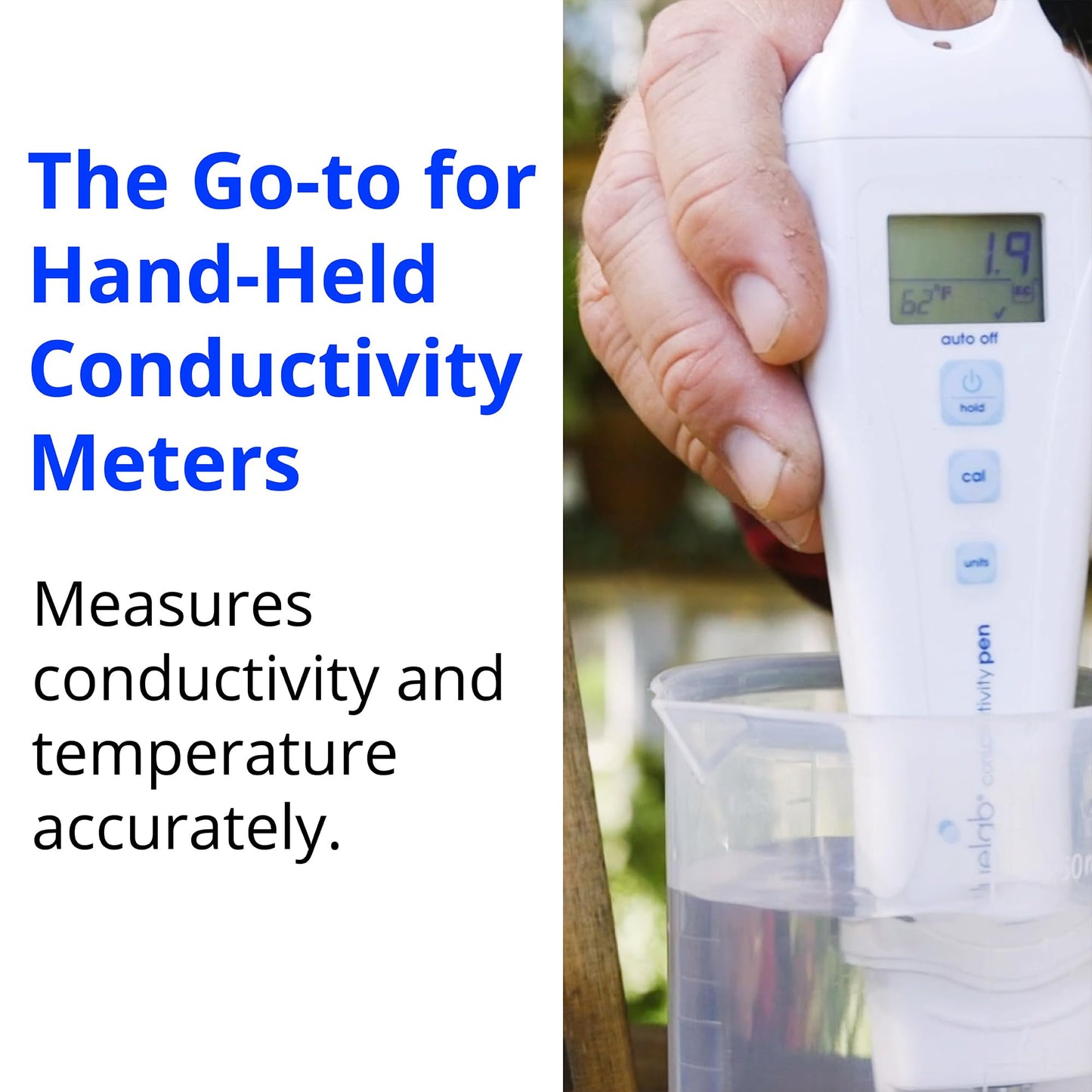Bluelab Conductivity Pen Meter and Probe Care Kit for Conductivity-Water, Temperature and Nutrient Tester (CF, EC, PPM 500/700) with EC Solution and Cleaner for Hydroponics and Indoor Growing