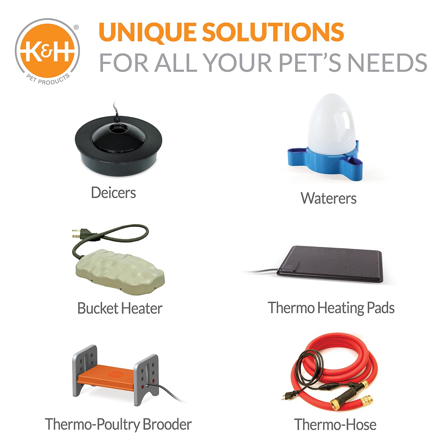 K&H Pet Products Bucket Heater, Ultimate Pail & Bucket Water Submersible Deicer (No Float), Animal Bucket Heater for Goats, Horses, Cattle, Chickens and Livestock Deicer - Red 250W