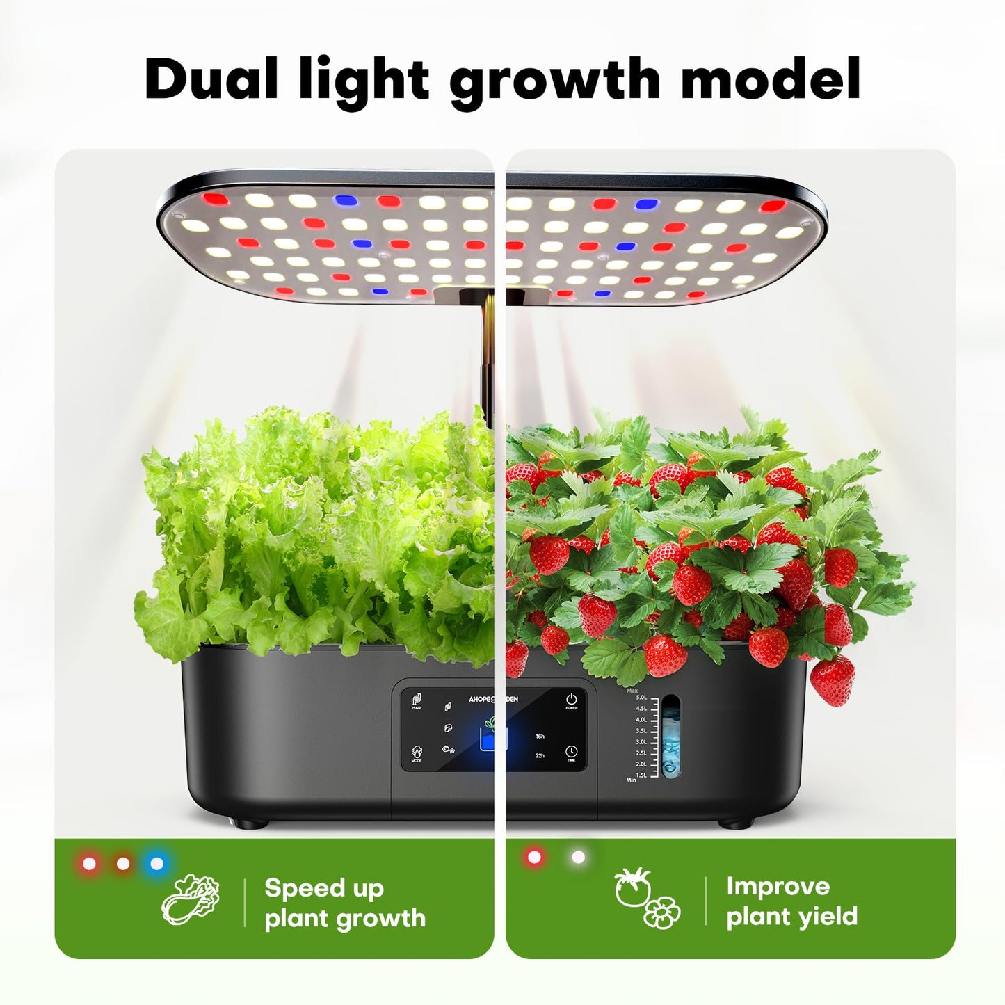 Indoor Garden Hydroponics Growing System, 60 Pods Vertical Garden with LED Grow Light - Plant Germination Kit Aeroponic Veggie Flower Fruit Growth with Smart Socket & Pump System for Home