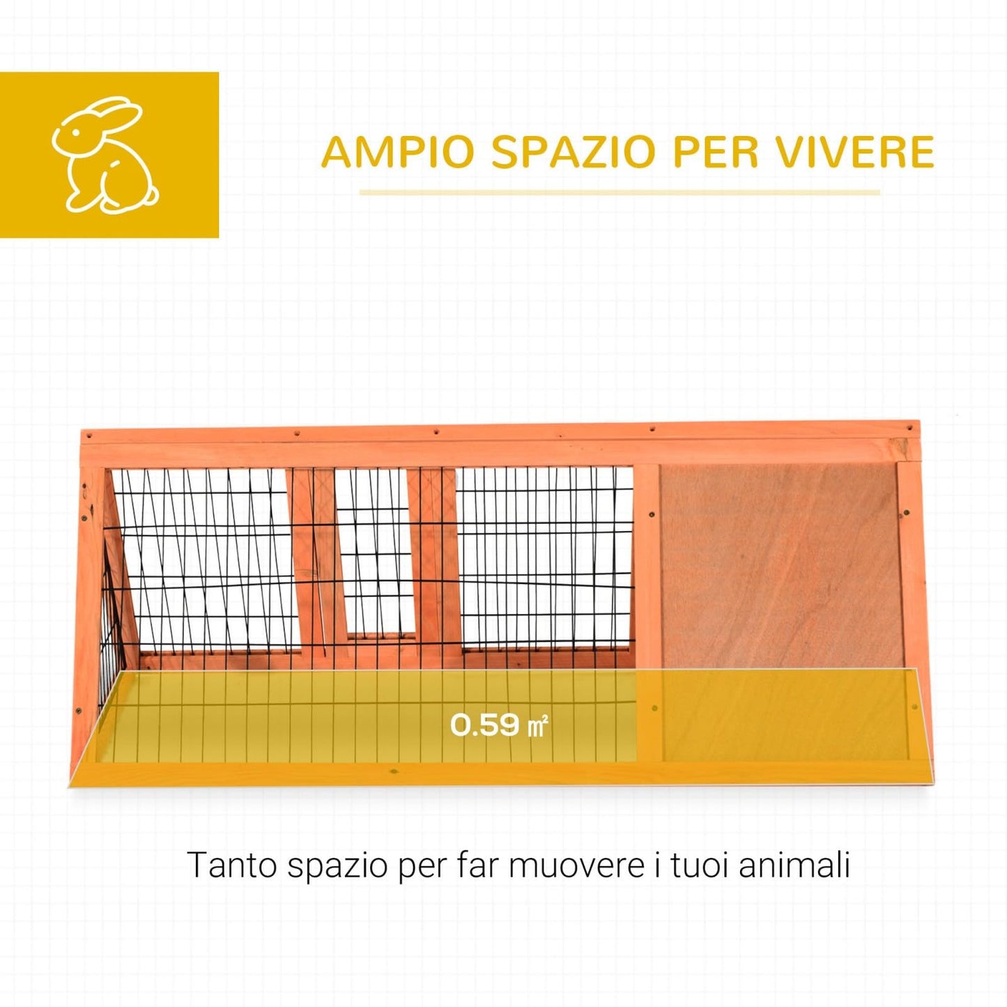 GarveeLife Wooden Rabbit Hutch, Chicken Hutch Outdoor with Run and 2 Doors, a-Frame Wooden Chicken Coops with Ventilating Wire, Quail, Rabbit Hideout for Small Animals, Red
