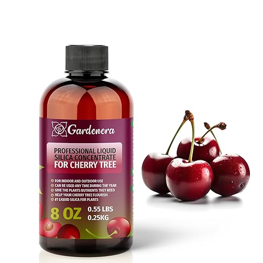 𝐏𝐑𝐄𝐌𝐈𝐔𝐌 Liquid Silica Plant Supplement - 8oz (250mL) - Cherry Tree Plants Liquid Silica Boost Fertilizer - Stronger Stems & Healthy Leaves for Indoor & Outdoor Cherry Plants (Makes 45 Gallons)