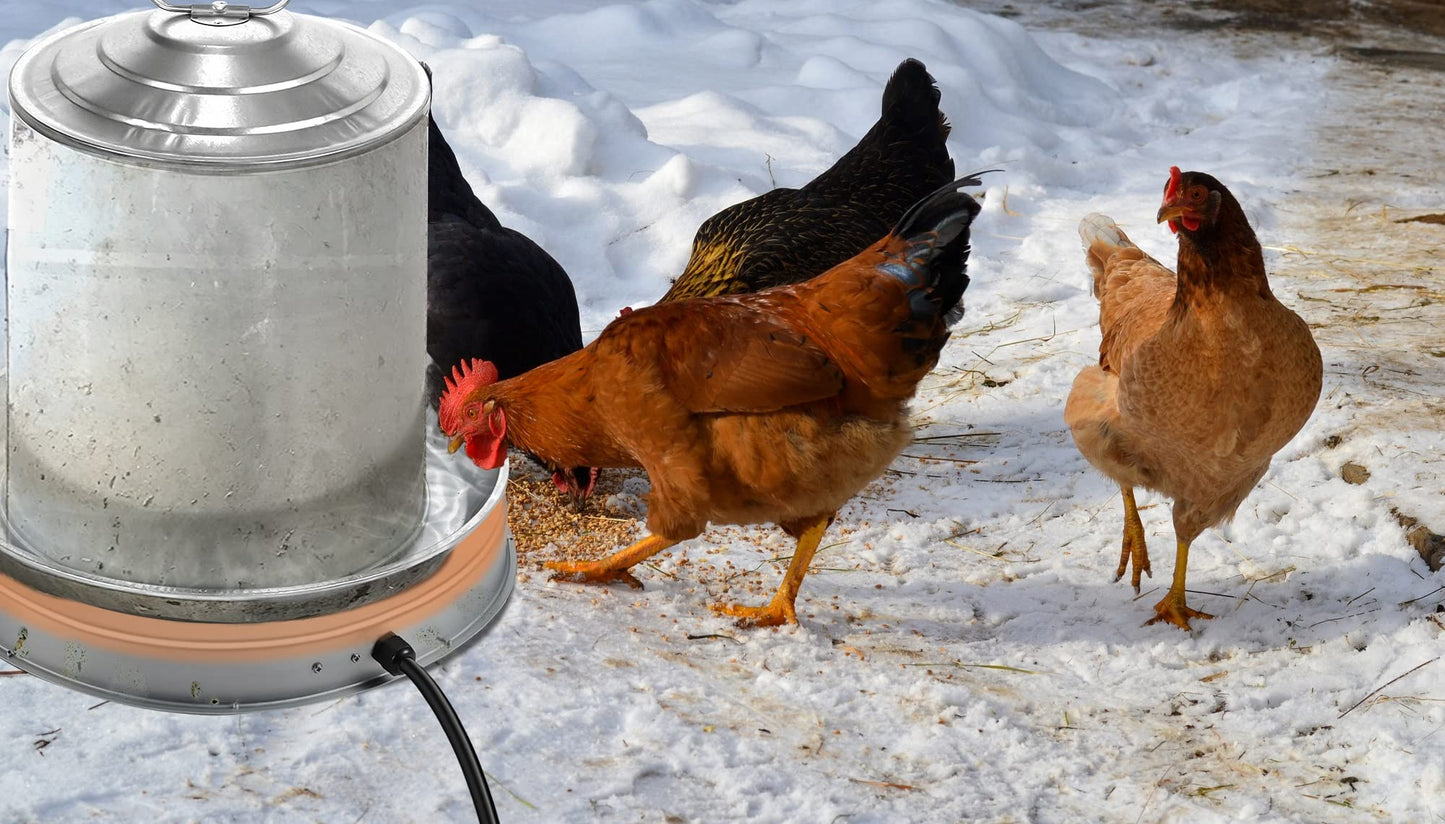 Poultry Chicken Water Heater: Chicken Water Heater Base for Winter, for Plastic/Metal Poultry Watere Under 6 Gallons, Heated Waterer for Chickens 130W