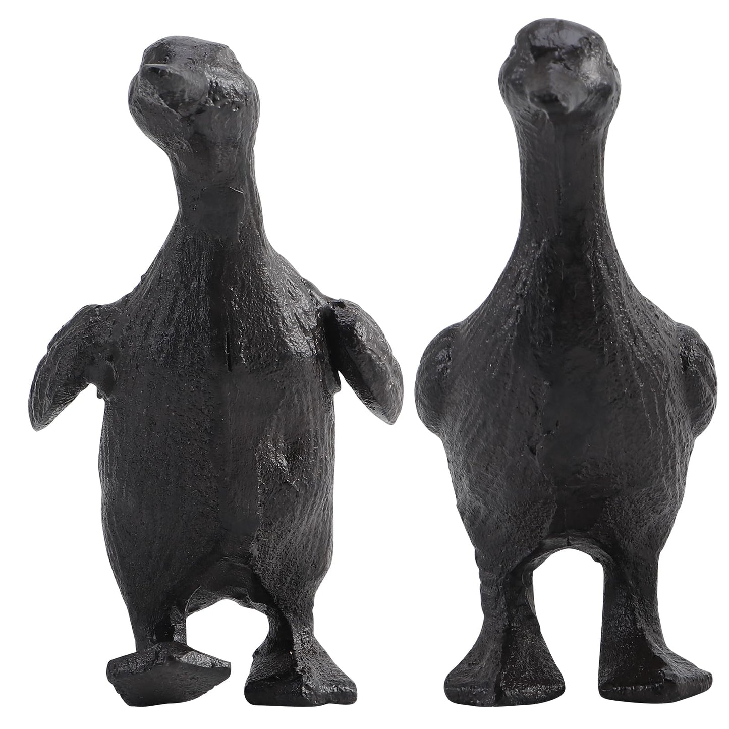 Bolifish Cast Iron Duck Statue Set of 2, Heavy Duty Small Cute Duck Statuary Ducks Decor for Garden Desktop Farmhouse Figure Home Decoration