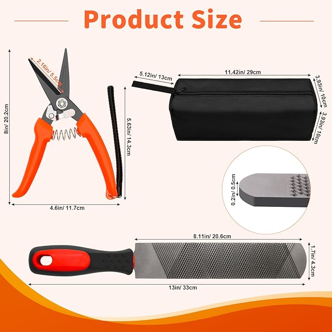 Goat Hoof Trimming Shears, 8Inch Double-Sided File/Goat Hoof Trimmer for Sheep/Storage Bag