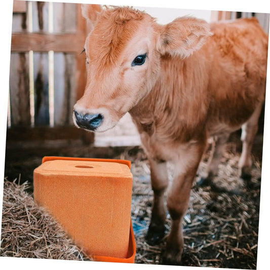 CAXUSD 2Pcs Thickened Salt Block Holders for Livestock Mixed Style Sheep Salt Lick Feeding Boxes with Lid and Spoon Durable Salt Containers for Cattle and Horses