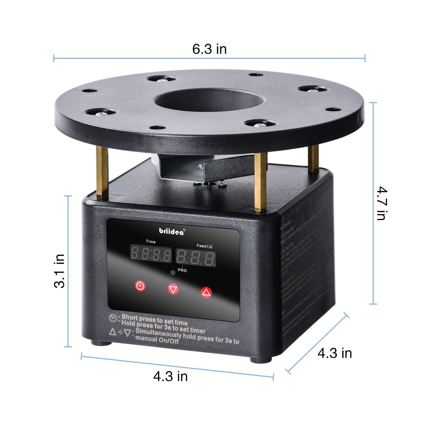 Automatic Chicken Feeder Timer, Briidea Poultry Feeder Motor and Timer Kit, Metal Spin Plate, Adjustable Mount, Ideal for Chickens, Ducks, Geese