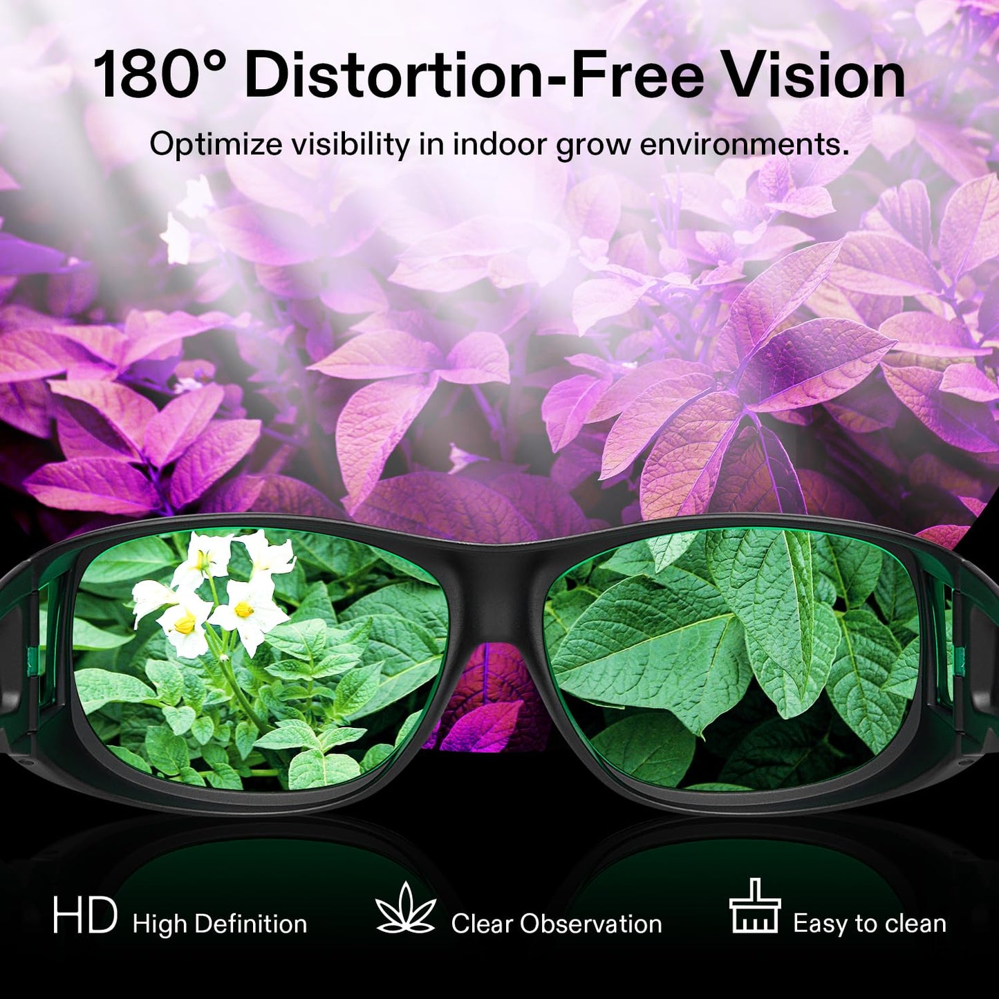 VIVOSUN VS4000 LED Grow Light and Indoor Hydroponics LED Grow Room Glasses with Glasses Case