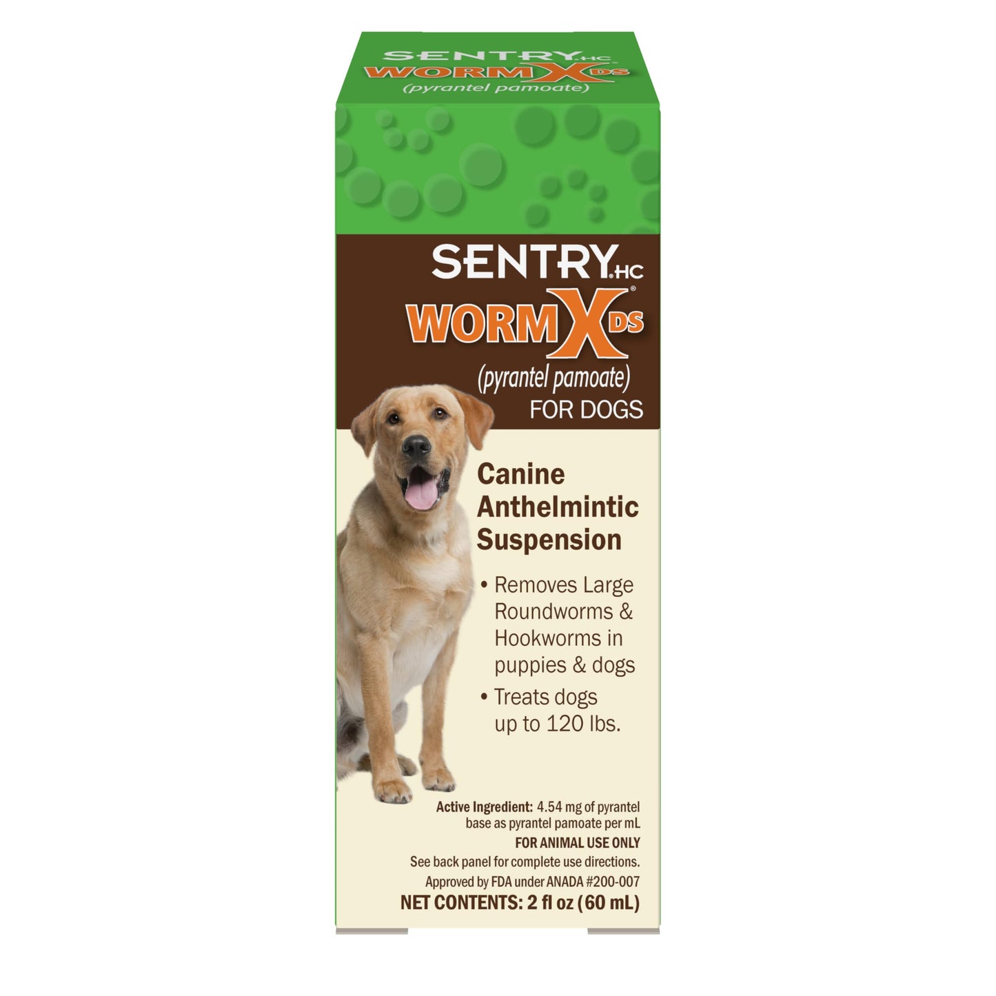 Sentry Pet Care HC WormX DS (pyrantel pamoate) Canine Anthelmintic Suspension De-wormer for Dogs, 2 oz