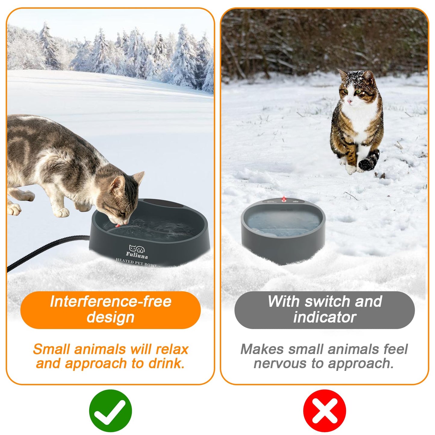 Alpcouts Heated Water Bowl for Dog & Cat, Outdoor Heated Pet Bowl with Anti Chew Cord, Large Heated Dog Bowl Provides Drinkable Water in Winter for Dogs Cats Chickens Birds,0.98 Gallon/125 OZ,35 Watts