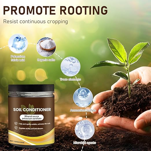 2Pcs Soil Activators,Organic Soil Activators and Plant Fertilizers,Garden Beds for Cultivation,Potting Mix and Seedling Compost,Dirt Health Booster,Promoting Plant Rooting,120G*2