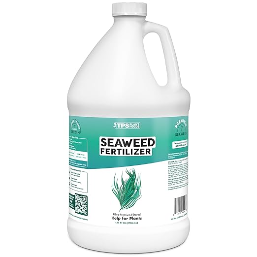 TPS NUTRIENTS Seaweed Fertilizer for Plants, Premium Organic Liquid Kelp for Gardening, Concentrated Liquid Plant Food 128 oz (1 Gallon)