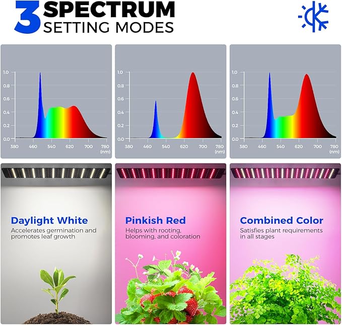 Barrina Indoor Greenhouse with Grow Light, with 40W Seed Starting LED Indoor Plant Light, Portable Mini Greenhouse with Timer for Seed Starter Tray, Seedling, Sprouting, Microgreens, 23x23x23IN