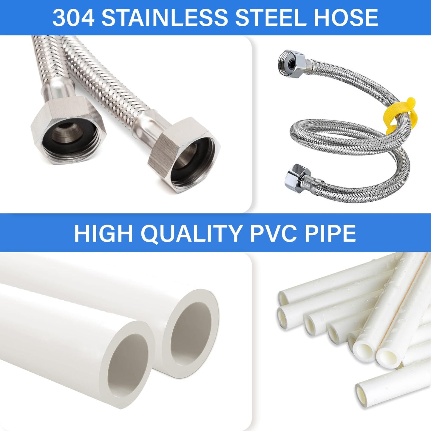 Complete Set Pipeline Automatic Chicken Waterer System with PVC Pipeline and 304 Stainless Steel Hose, Chicken Water Cups, Chicken Watering System. (No Bucket Included)