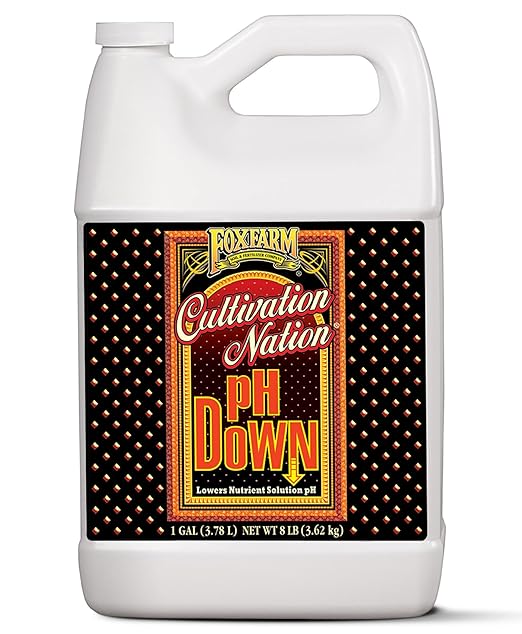 FoxFarm Cultivation Nation pH Down - Liquid Nutrient Solution Adjuster for Hydroponic & Soil Gardens, Lowers pH Levels - 40% Citric Acid for Optimal Plant Growth (Gallon)