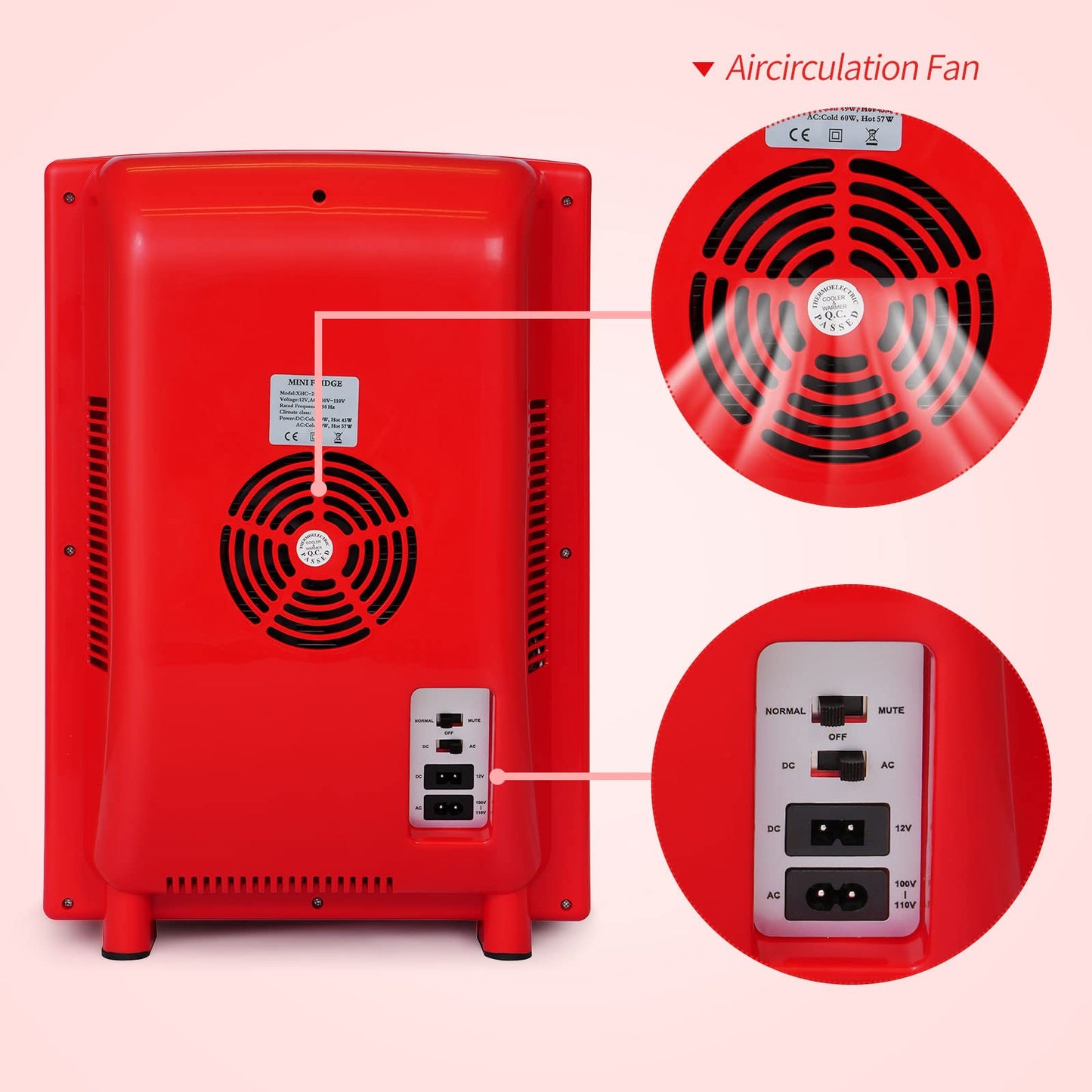RYFT Incubators for Hatching Eggs, 25L Portable Reptile Scientific Lab Incubator with 5°C-60°C, 12V/110V Heating and Cooling for Small Reptiles (Red)