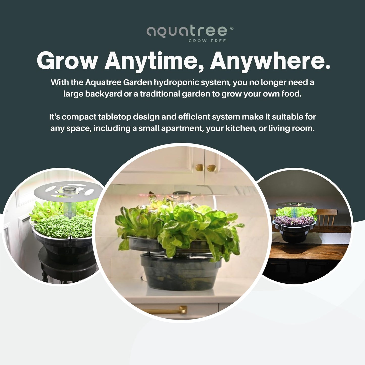 AQUATREE ATL1 Hydroponic Growing System Kit Garden Indoor Tabletop Garden Planter Tower with Self Watering & LED Light - Hydroponic Microgreens, Lettuce, Herbs, Sprouts in Your Home & Kitchen