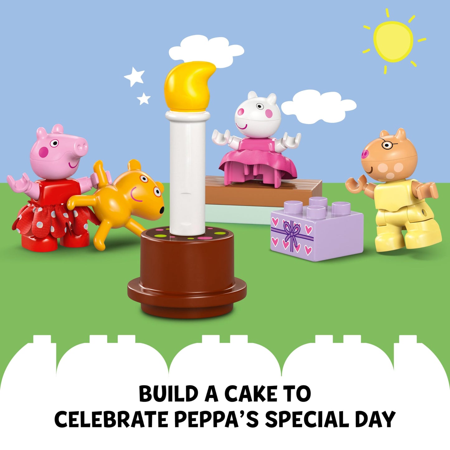 LEGO DUPLO Peppa Pig Birthday House Playset with 3 Animal Figures, Educational Toy for 2 Year Olds, Buildable Dollhouse for Creative Role Play, Peppa Pig Toy for Girls, Boys and Toddlers, 10433