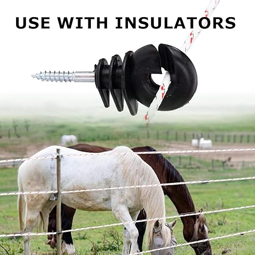 Electric Fence Braided Polyrope 1312 Feet, Portable 6 Braided Copper and stainlee Steel Strength 200kg,4mm Diameter, Reliable Conductivity and Rust Resistance, Electric Fence Wire for Horse Fencing