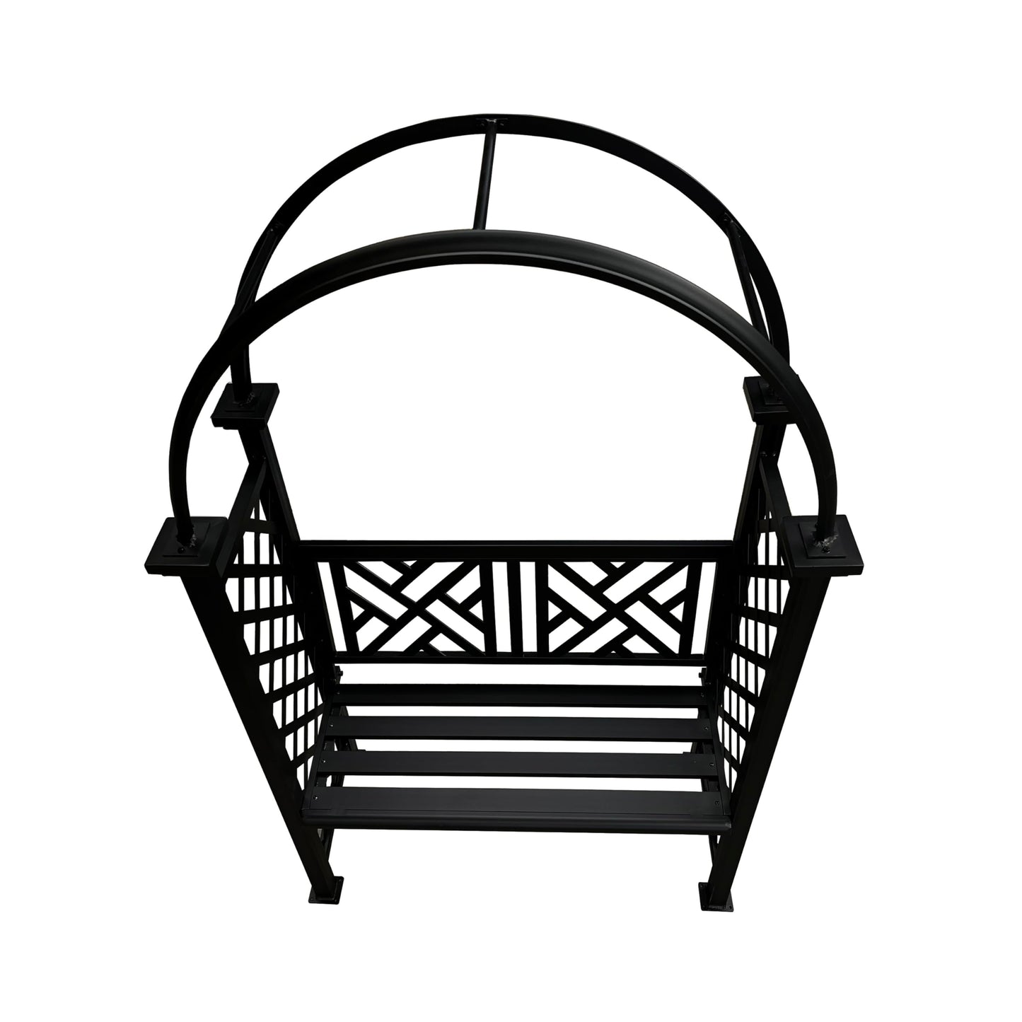 Black Aluminum Garden Arbor Arch with 2-Seater Bench