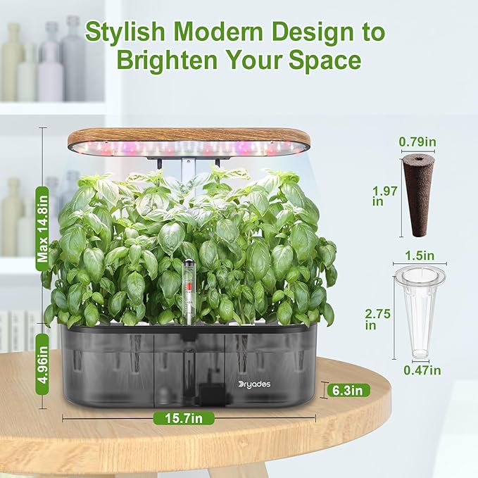Hydroponics Growing System Indoor Garden: 12 Pods Indoor Herb Garden Kit with LED Grow Light Plant Germination Kit Aeroponic Healthy Fresh Herbs Vegetables Hydroponic Planter for Home Kitchen Office