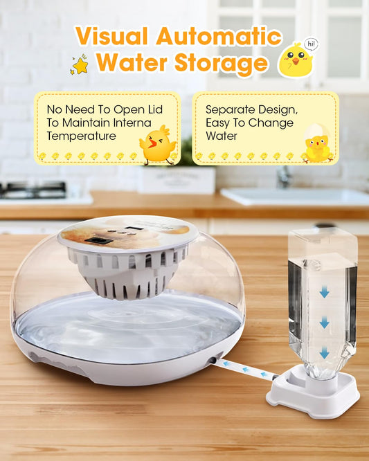Egg Incubator with Automatic Egg Turning Control, Incubators for Hatching Eggs, Chicken, Ducks, Goose, Pigeon, Quail, Parrot Incubator for Farm, Lab, Science Classroom, Home