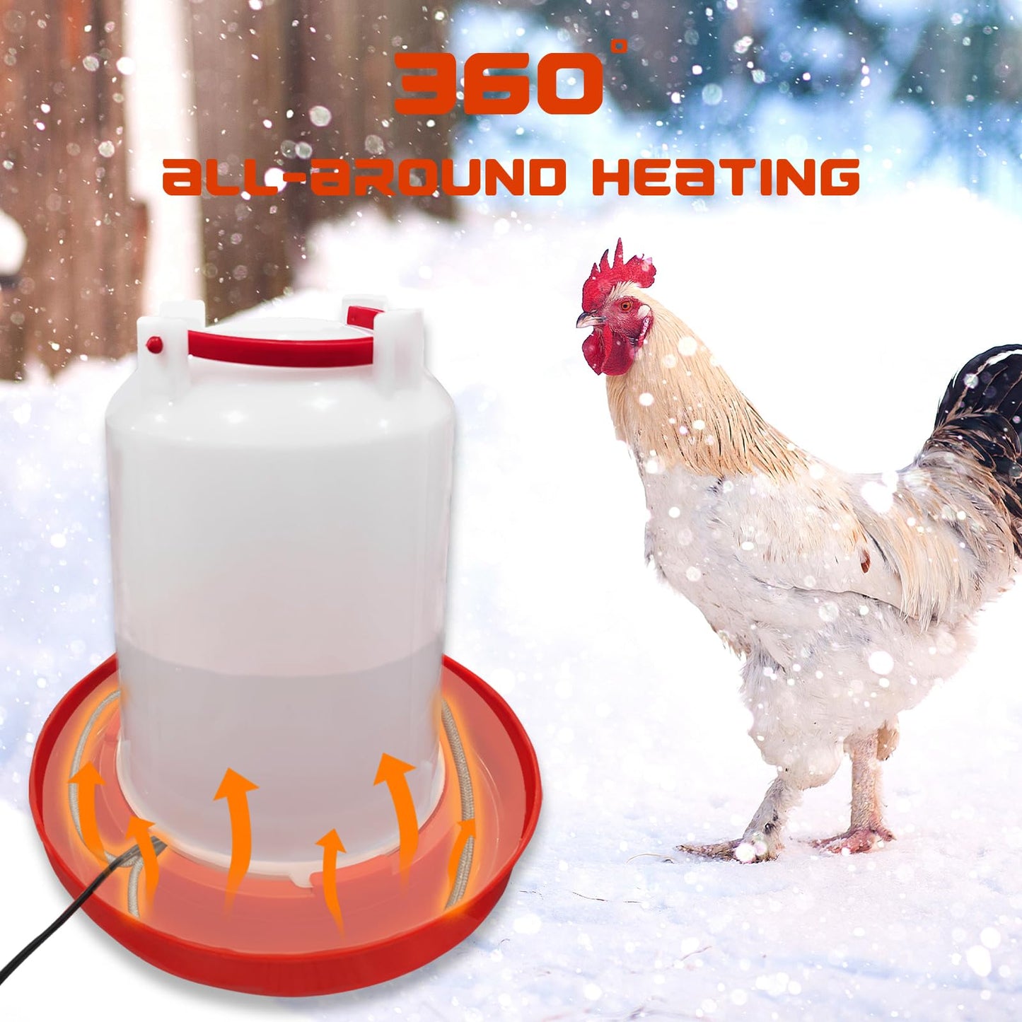 Heated Chicken Waterer Cord – Freeze-Proof Poultry Water Heater for Winter, Prevents Water Freezing in Drinkers for Chickens, Ducks, Rabbits & Small Animals - 1 Pack (Excluding Chicken Waterer)