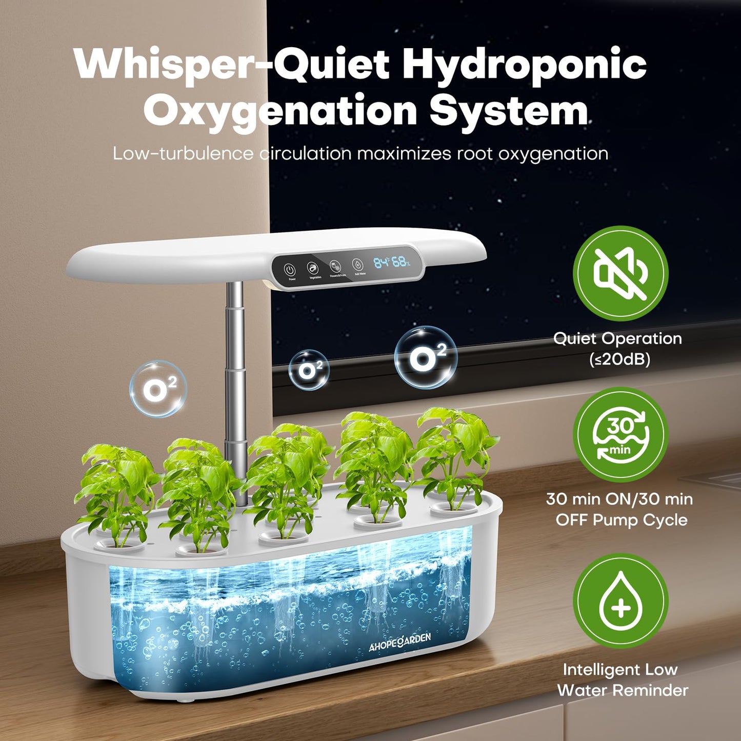 Ahopegarden Hydroponics Growing System kit: Indoor Herb Garden - 12 Pods Plant Germination Kit