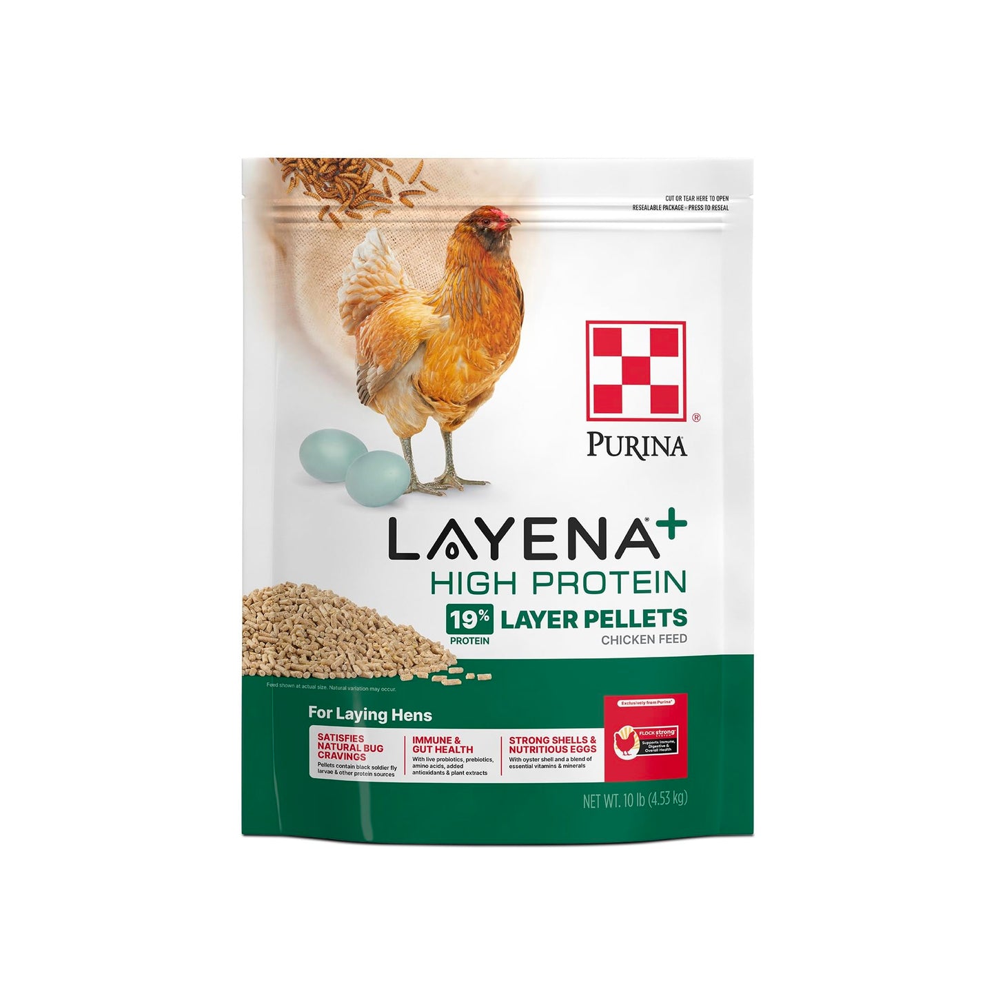 Purina Layena + High Protein Layer Chicken Feed (10 Pound)